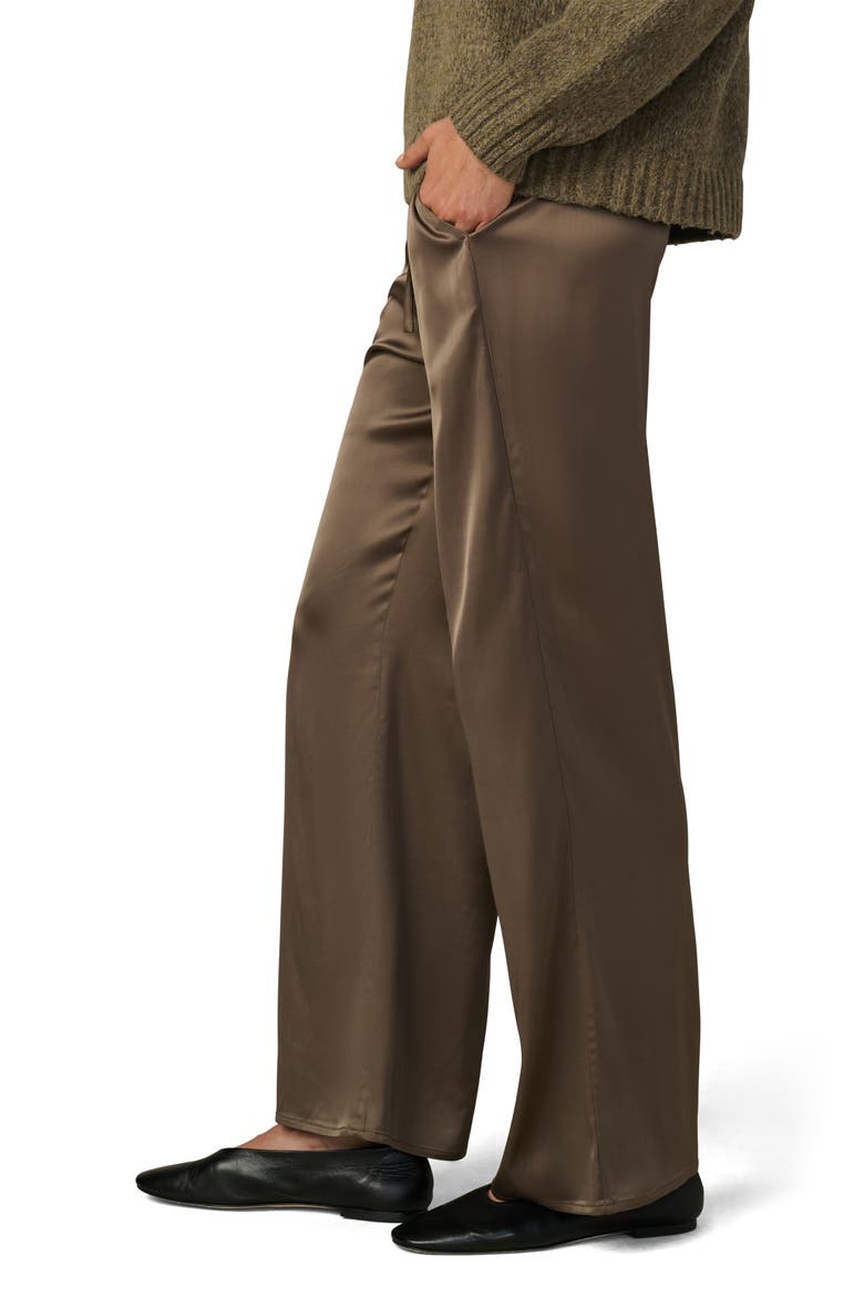 The Mina Satin Drawstring Wide Leg Pants, Alternate, color, PORTOBELLO