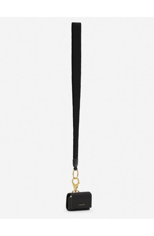 Lanvin Signature Leather Case For Airpods Pro In Black