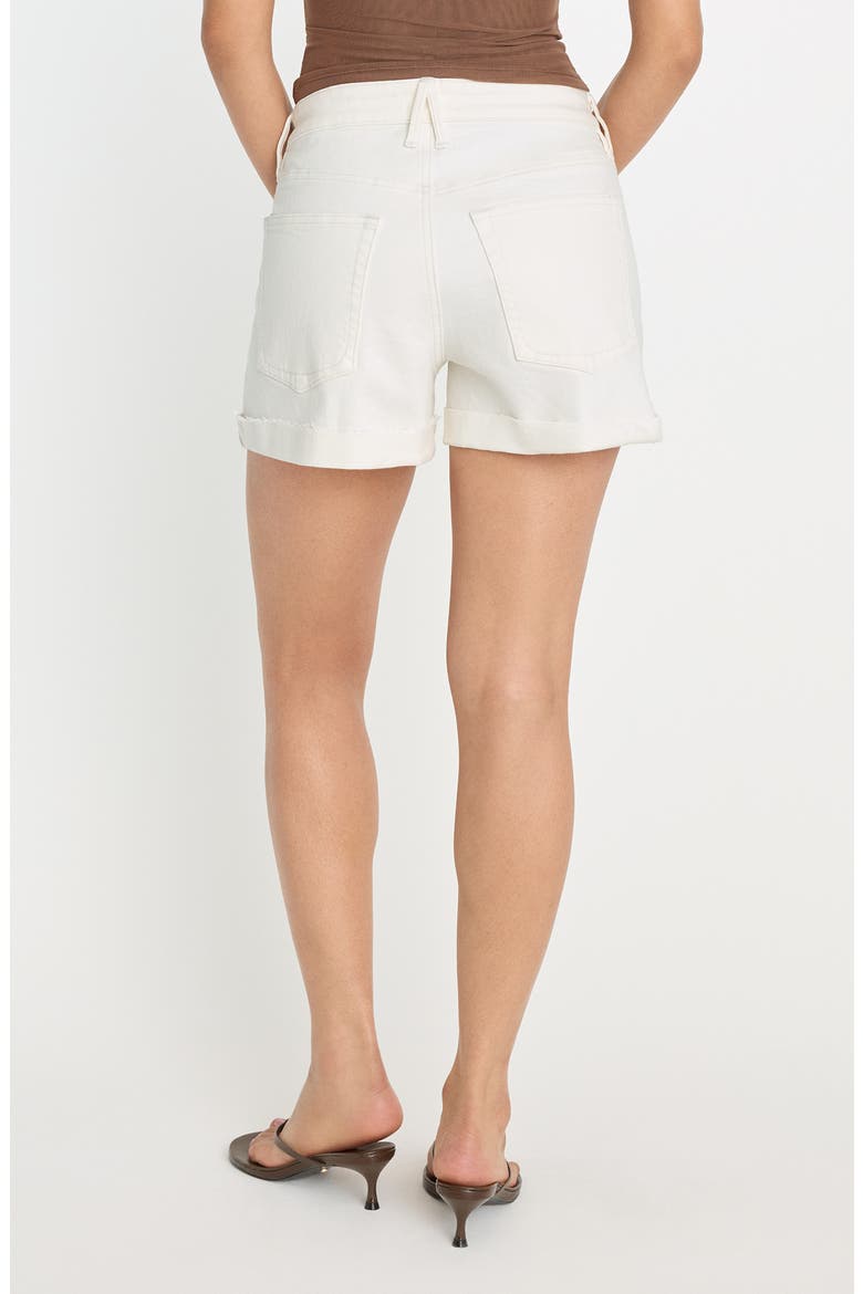 Good Girlfriend Raw Hem Denim Shorts, Alternate, color, WHITE