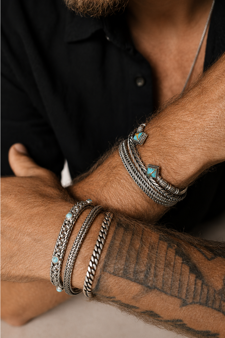 Olimpo Turquoise Silver Cuff, Alternate, color, Turquoise