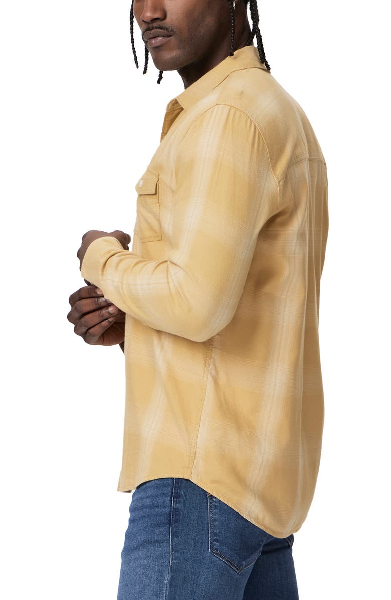 PAIGE Everett Plaid Flannel Button-Up Shirt, Alternate, color, Pearl Ston