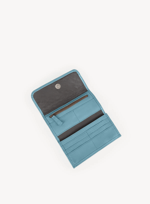 Deux Mains Woven Wristlet Wallet In Blue