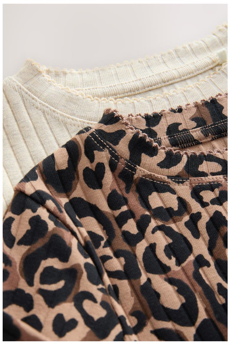 Kids' 2-Pack Long Sleeve Rib Tees, Alternate, color, MULTI BROWN