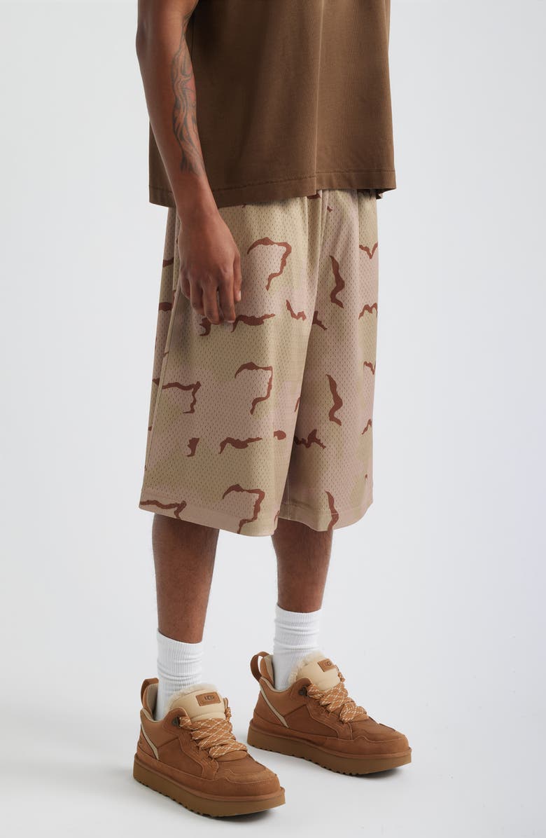 Elwood Baggy Mesh Shorts, Alternate, color, Sand Camo