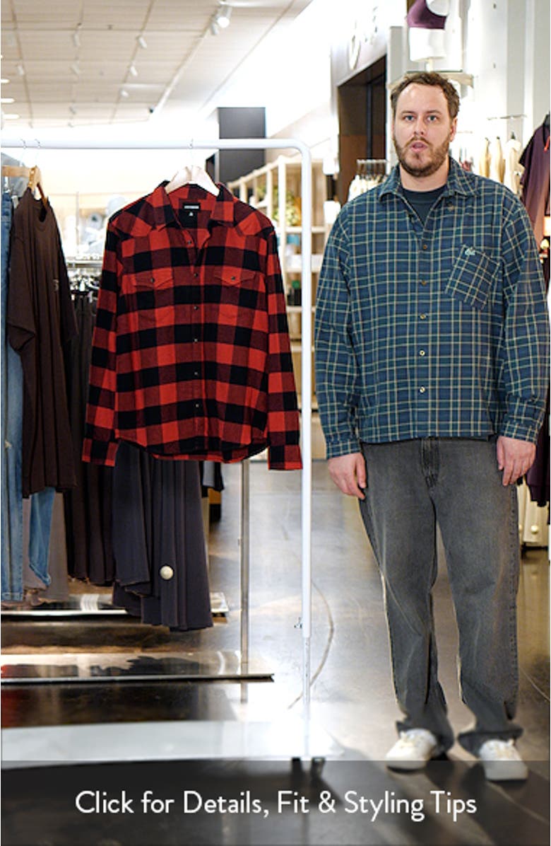 Cloud Buffalo Check Cotton Flannel Snap-Up Western Shirt, sales video thumbnail