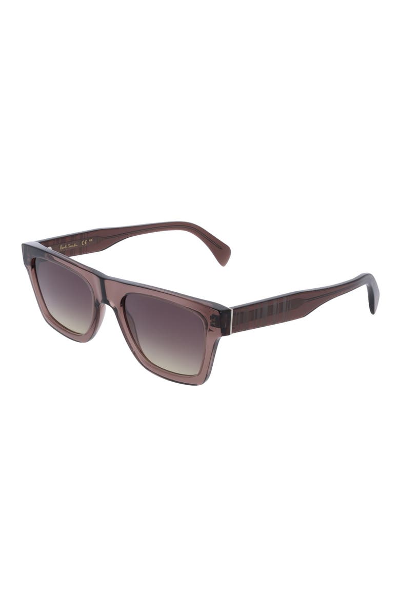 Morrel 54mm Gradient Rectangular Sunglasses, Alternate, color, TRANSPARENT BROWN