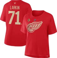 FANATICS Women's Fanatics Dylan Larkin Red Detroit Red Wings Authentic Stack Name & Number T-Shirt