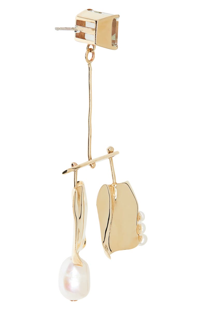 FARIS Badoula Cultured Pearl & Green Amethyst Gemdrop Earrings, Alternate, color, 