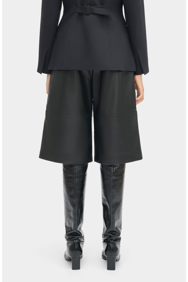 Kayleigh Leather Culottes, Alternate, color, BLACK