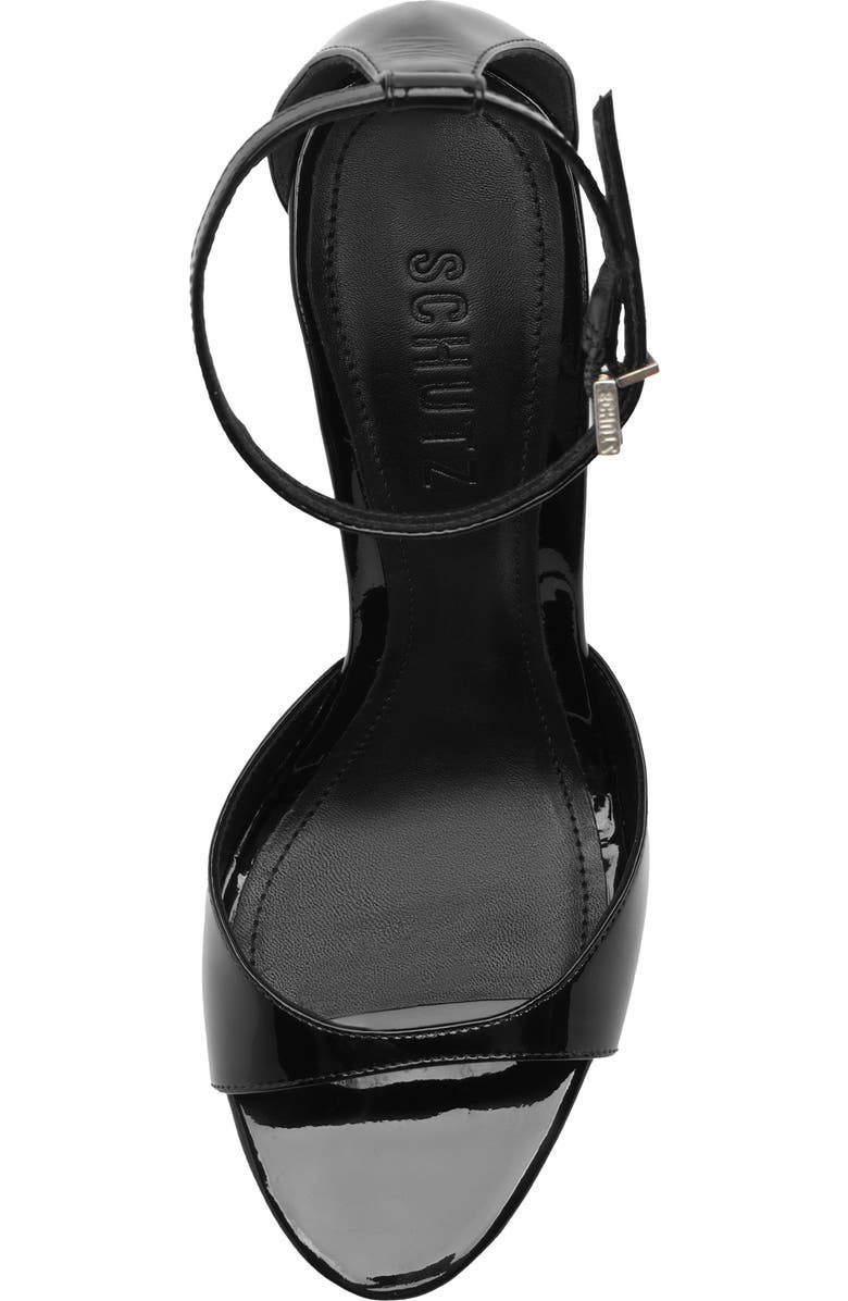 Schutz Scarlett Wedge Ankle Strap Sandal, Alternate, color, Black