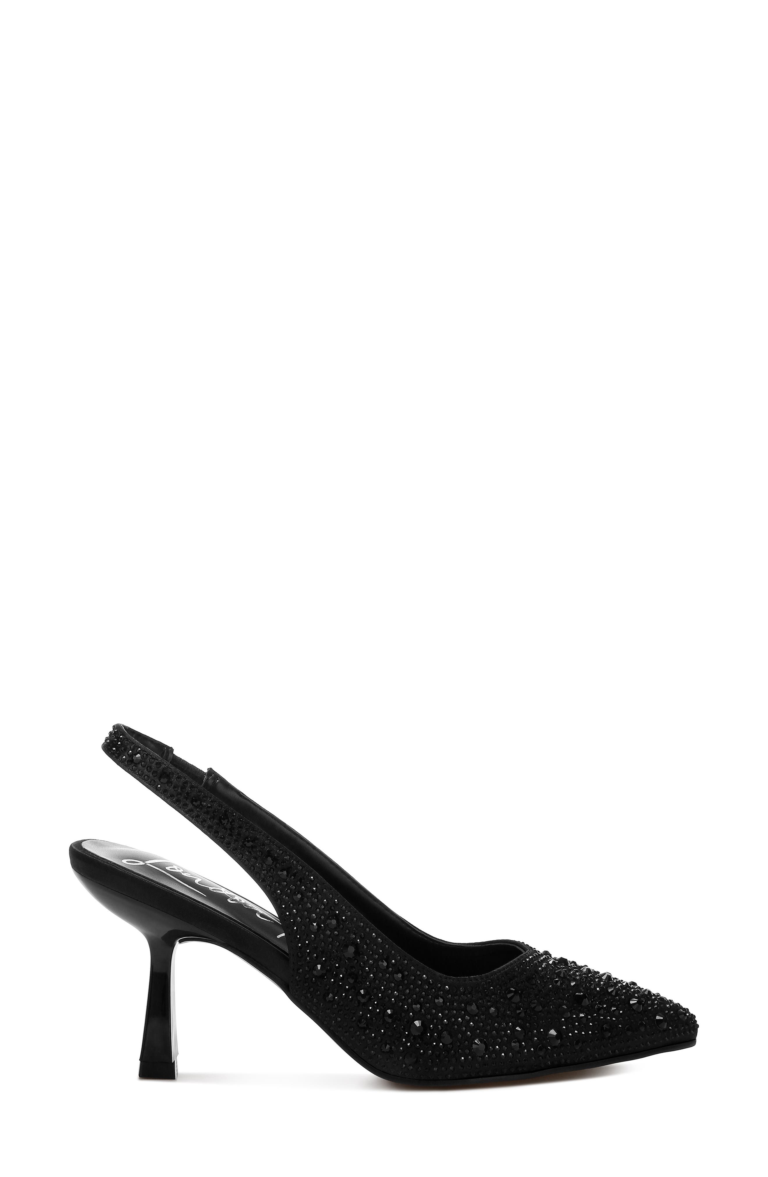 LONDON RAG Ararki Crystal Slingback Pump, Alternate, color, Black