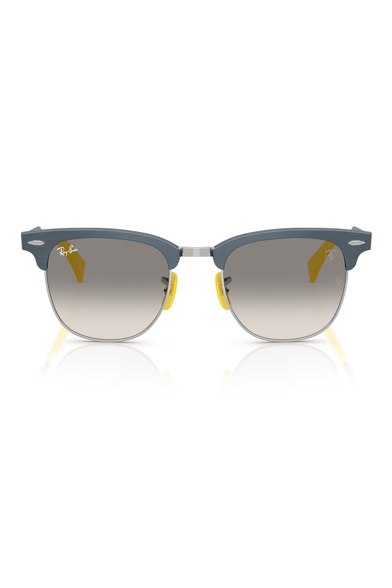 60mm Scuderia Ferrari Clubmaster Polarized Sunglasses, Main, color, GREY GRADIENT
