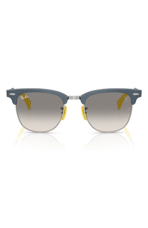 Ray Ban Rb3807m Scuderia Ferrari Collection Sunglasses Brushed Blue Frame Grey Lenses 51-21 In Grey Gradient