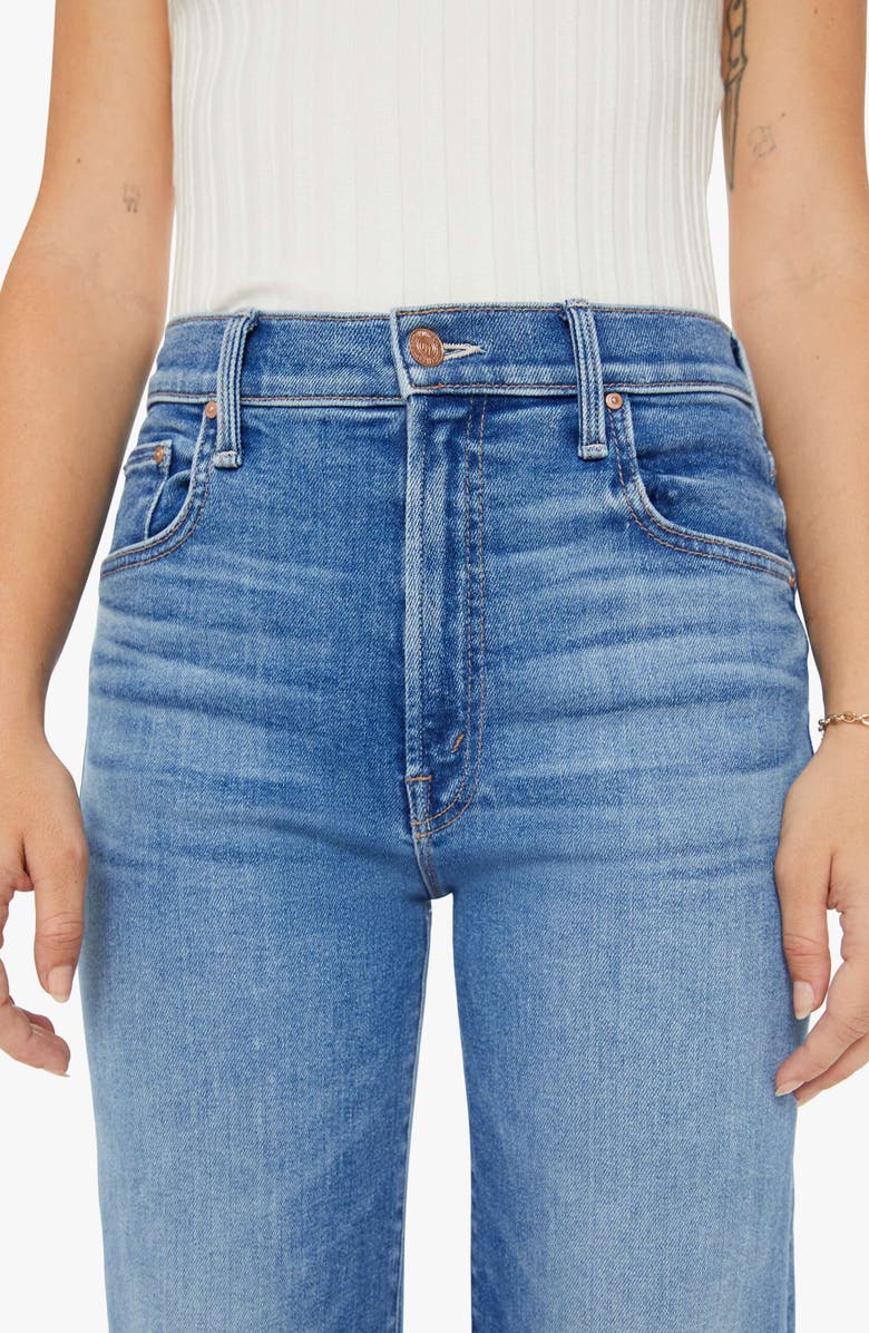 MOTHER Lil' Zip Rambler Flood Jeans, Alternate, color, Out Of The Blue