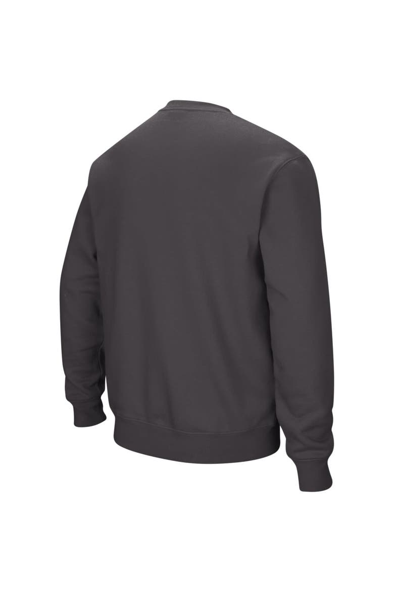 Men's Colosseum Charcoal Iowa Hawkeyes Arch & Logo Crew Neck Sweatshirt, Alternate, color, Charcoal