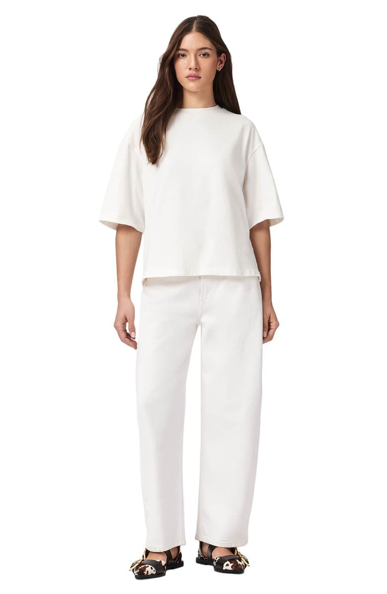 AllSaints Esme Amelie Crochet Heart Back T-Shirt, Alternate, color, Ecru White