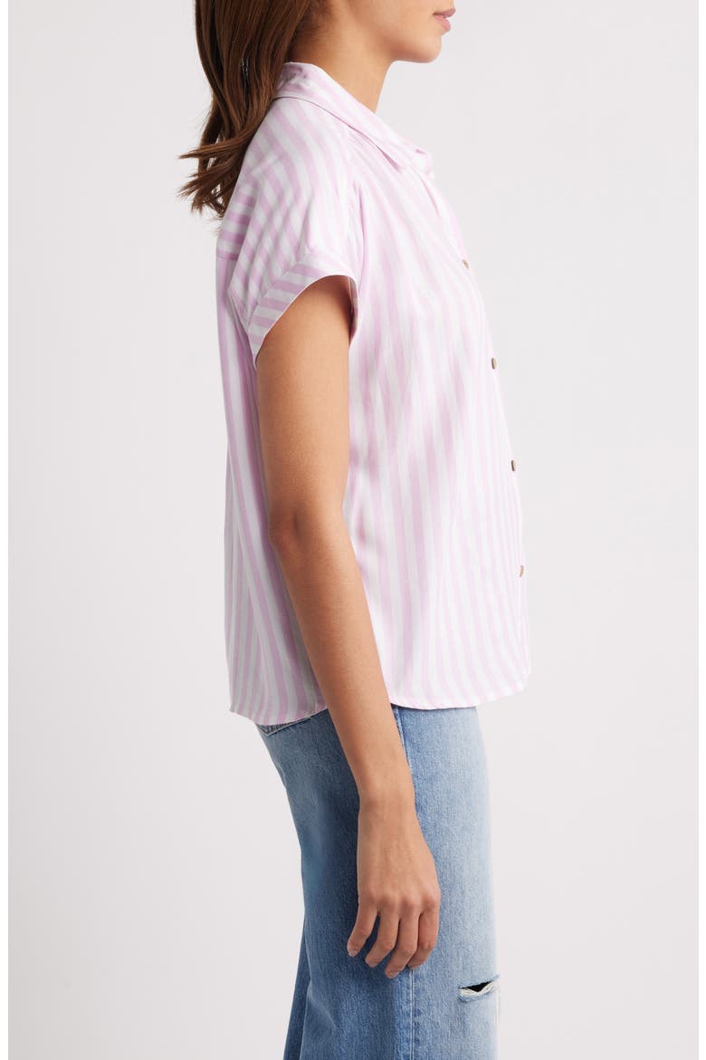 Darby Short Sleeve Button-Up Shirt, Alternate, color, PASTEL LAVENDER