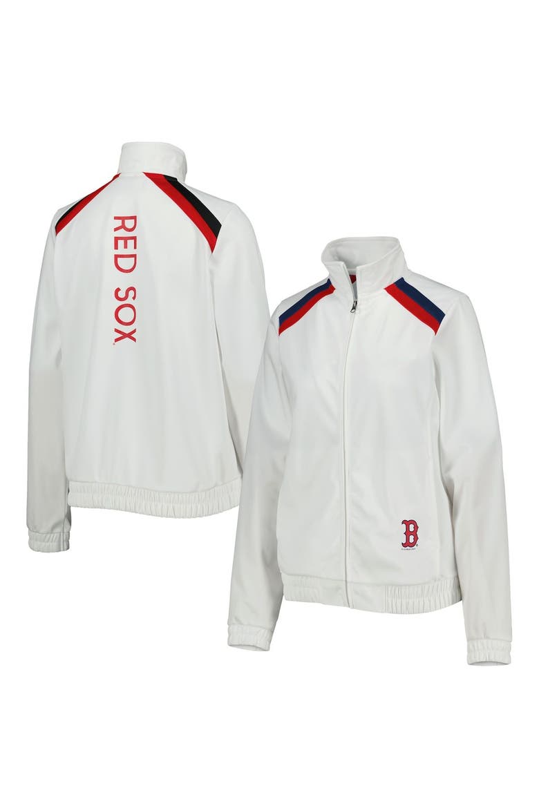Women's G-III 4Her by Carl Banks White Boston Red Sox Red Flag Full-Zip Track Jacket, Main, color, White