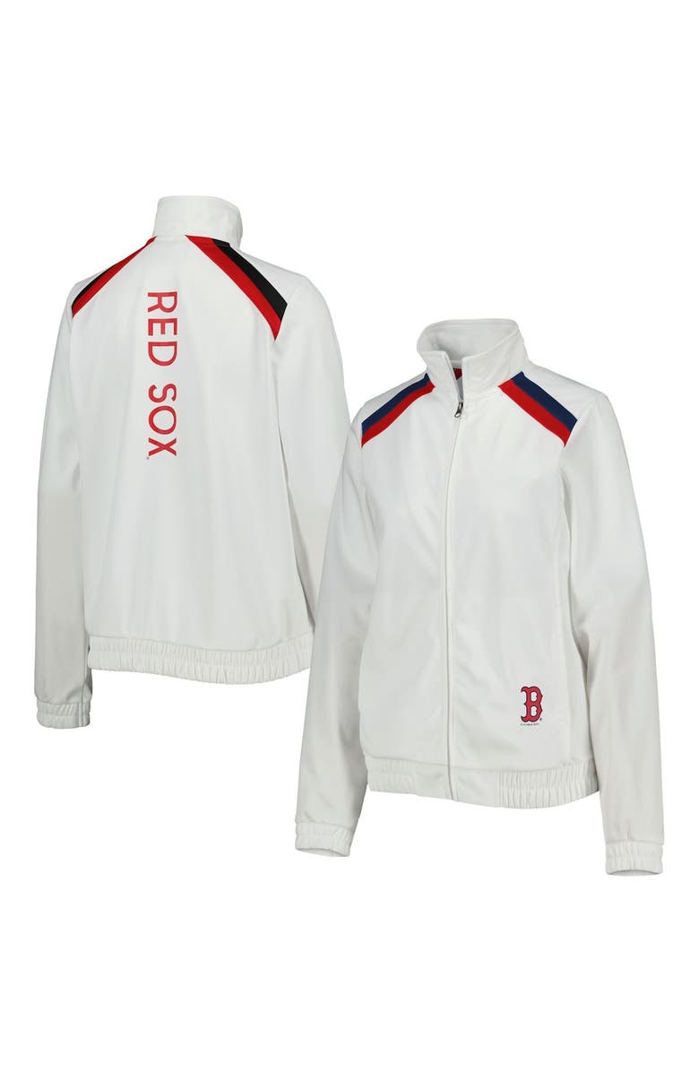 G-III 4HER BY CARL BANKS Women's G-III 4Her by Carl Banks White Boston Red Sox Red Flag Full-Zip Track Jacket, Main, color, White