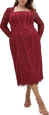 City Chic Valentine Long Sleeve Lace Dress