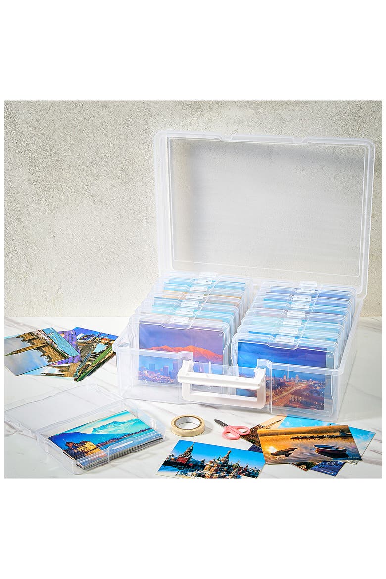4x6 Photo Storage with Case, Alternate, color, CLEAR