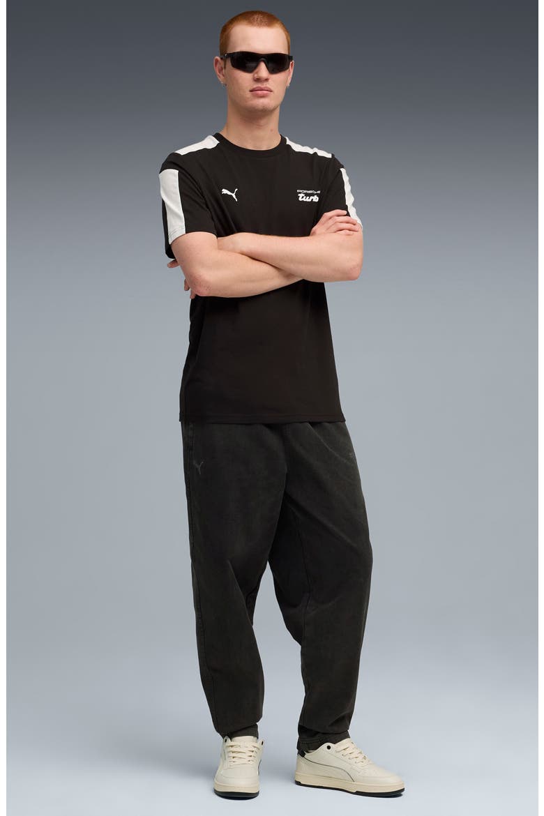 Porsche League Elastic Waist Cotton Pants, Alternate, color, PUMA BLACK