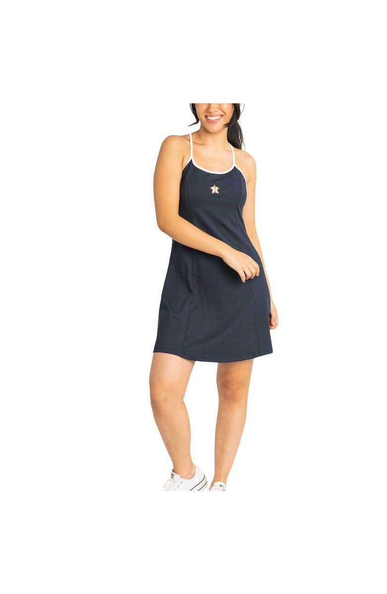 LUSSO Women's Lusso  Navy Houston Astros Nakita Strappy V-Neck Dress, Alternate, color, 