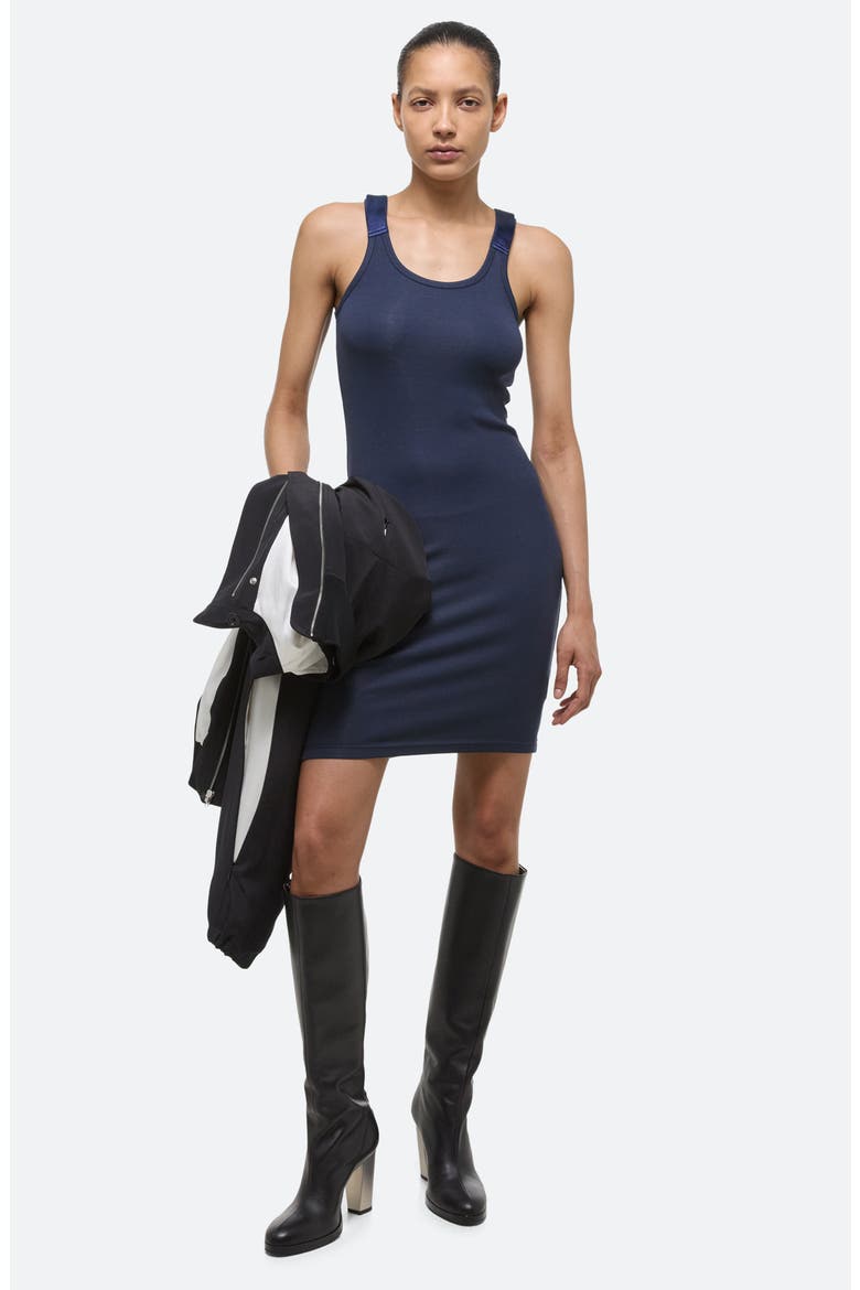 Seatbelt Ribbed Tank Dress, Alternate, color, NAVY - G0F