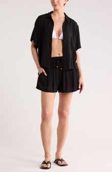 NORDSTROM RACK Easy Gauze Cover-Up Shorts