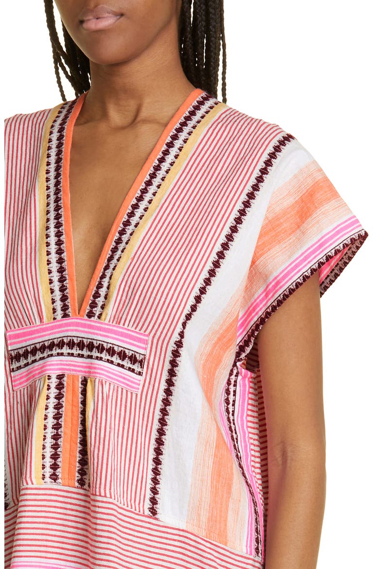 Cirq Long Cover-Up Caftan, Alternate, color, PEACH MELBA