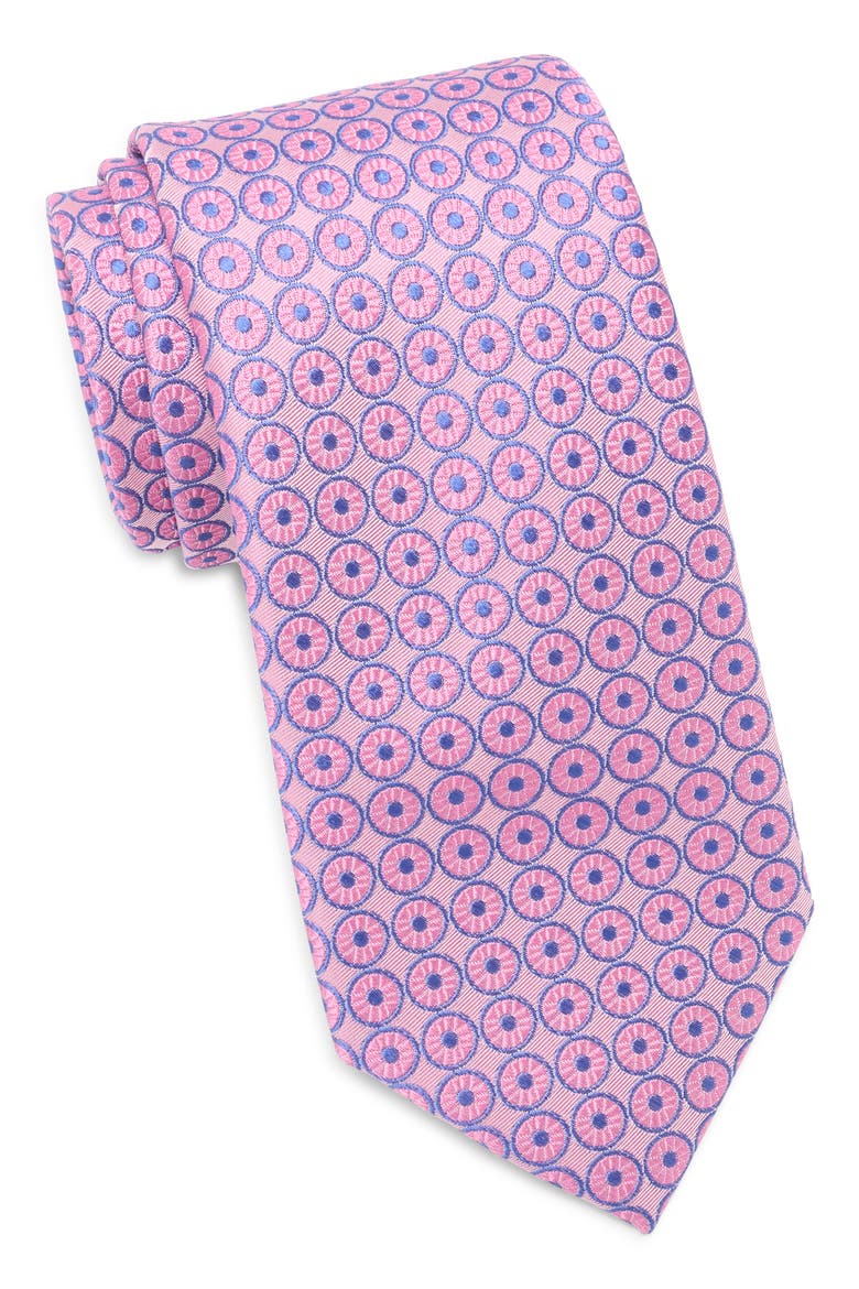 Westferry Circle Neat Silk Blend Tie, Main, color, ROSE