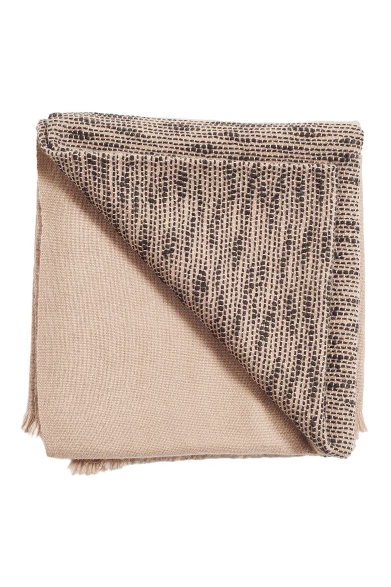 Flo Brown Merino Textured Handloom Throw, Alternate, color, Brown