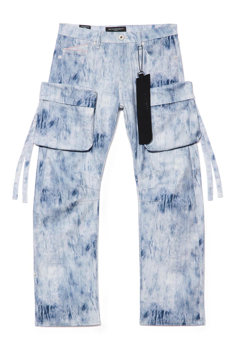 Grunge Baggy Fit Cargo Jeans, Alternate, color, CLOUD