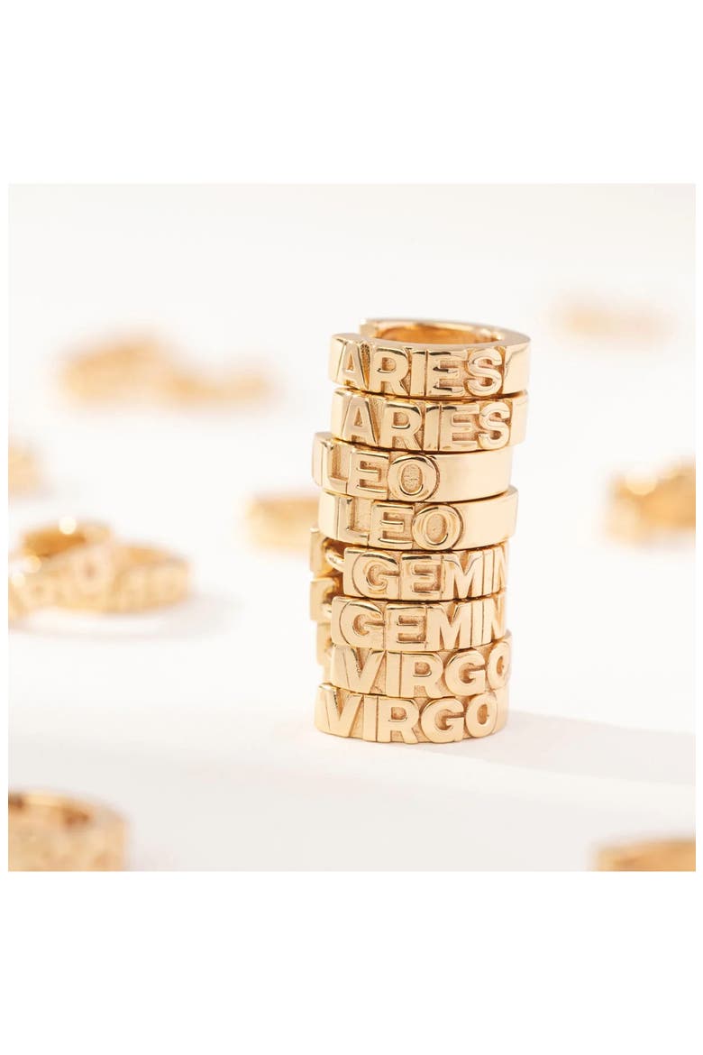 Zodiac Sign Hoop Earrings, Alternate, color, GOLD