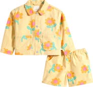 NEXT Kids' Cotton Twill Snap-Up Shirt & Shorts Set