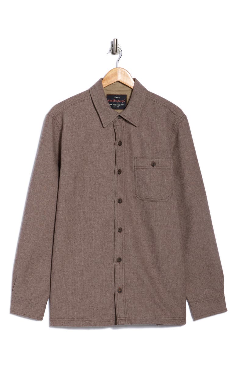 WEATHERPROOF VINTAGE Herringbone Shirt Jacket, Alternate, color, Chocolate Torte
