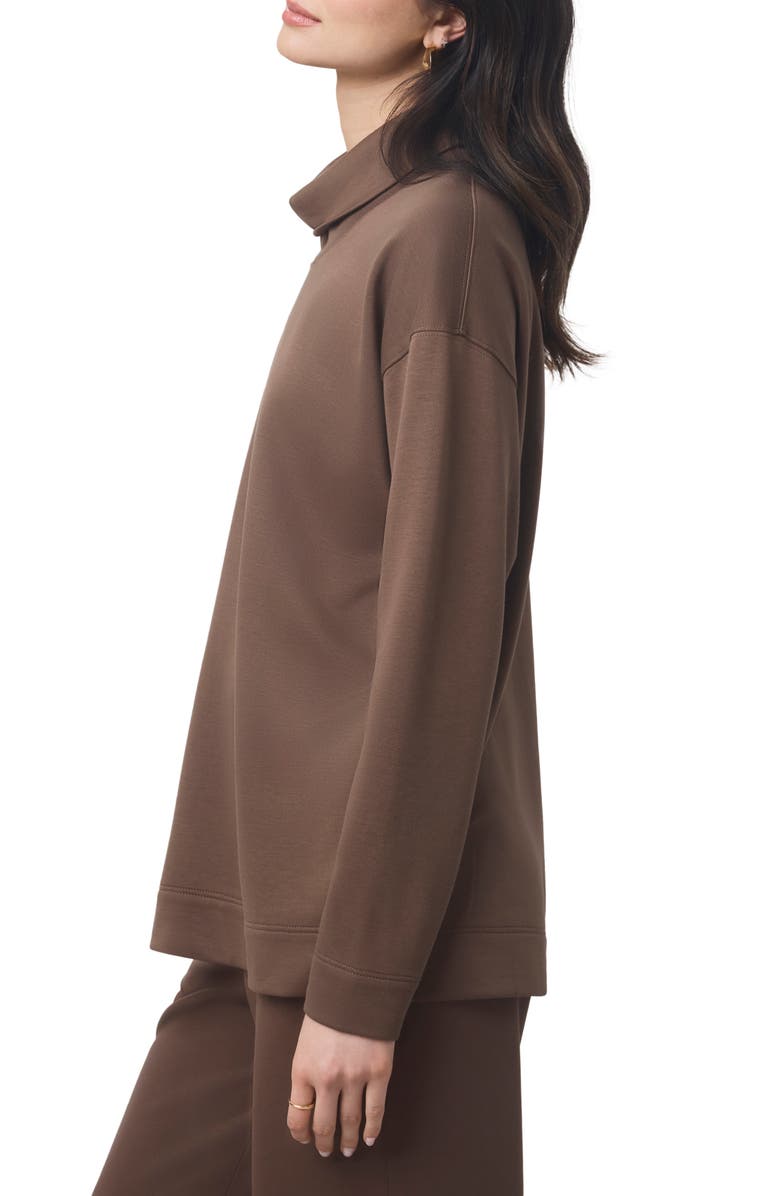 Splendid x @cellajaneblog Interlock Turtleneck Sweatshirt, Alternate, color, Truffle Brown