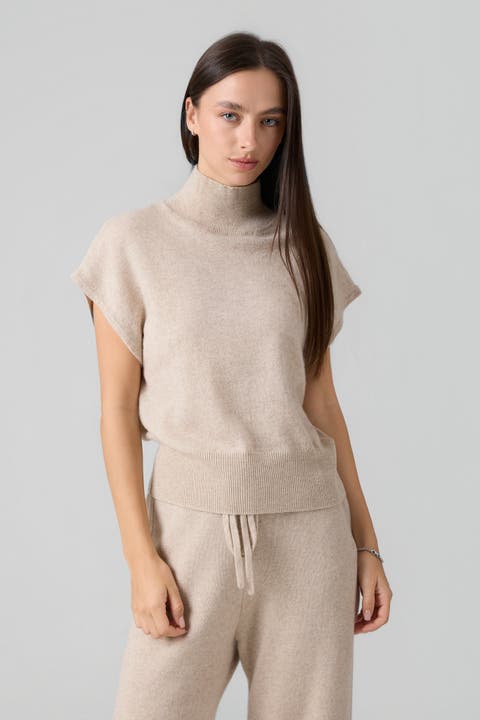 Cashmere Blend Mock Neck Sweater