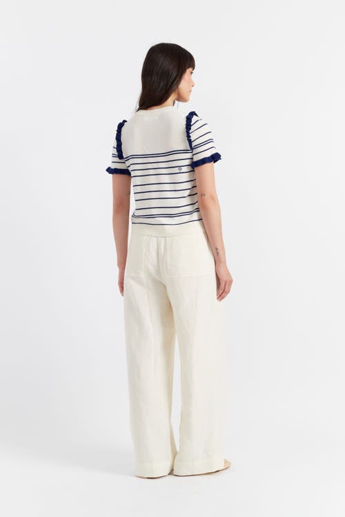 Chinti & Parker Nautical Short-sleeves T-shirt In Cream