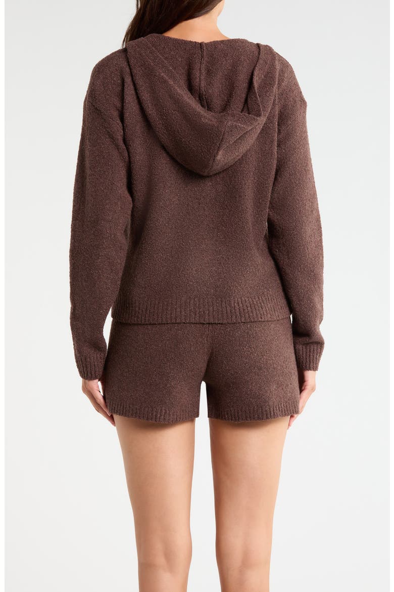 Cloud Soft Hoodie & Shorts Pajamas, Alternate, color, BROWN ROAST