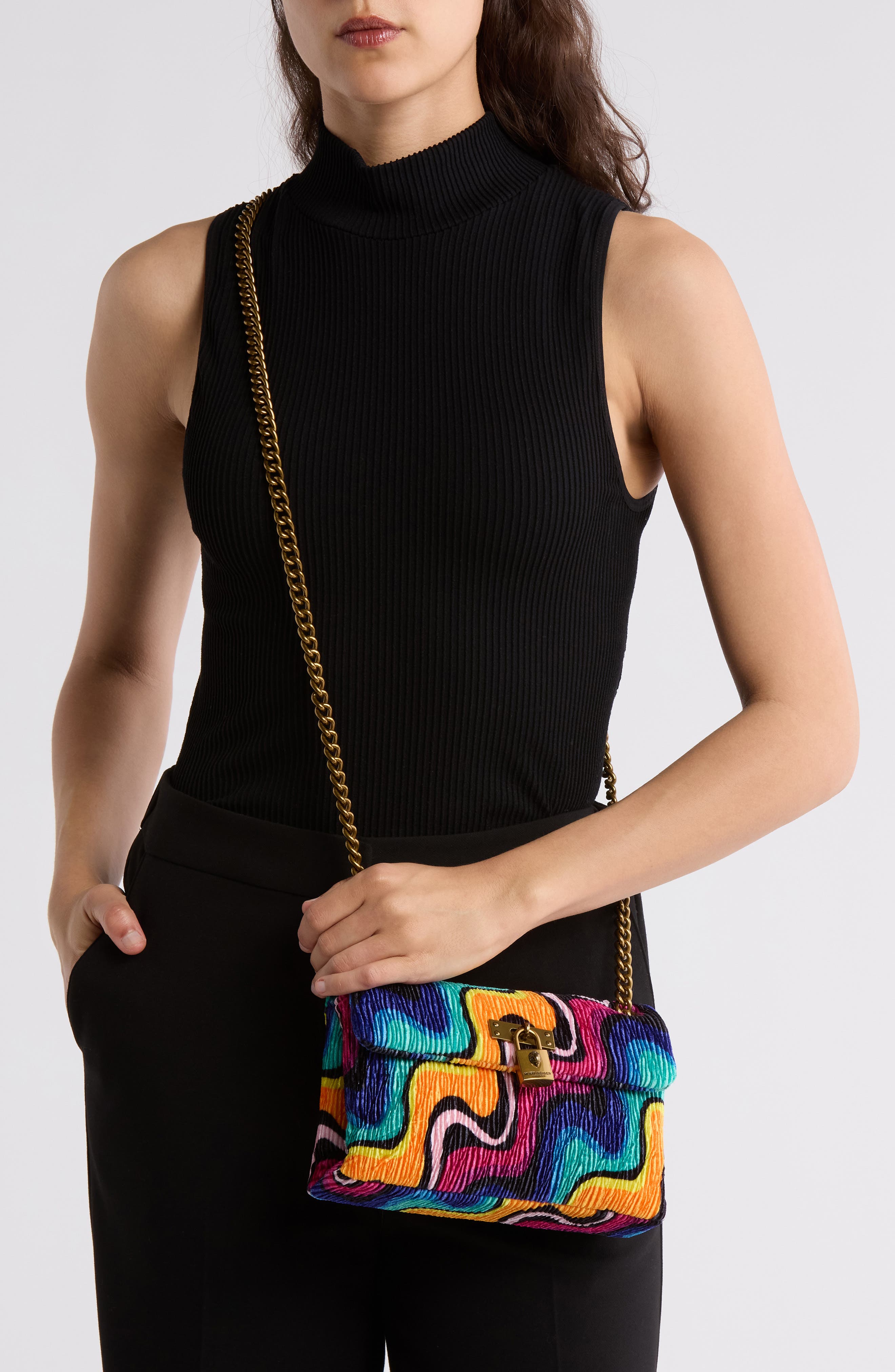 Kurt Geiger London Velvet Mini Brixton Crossbody Bag, Alternate, color, 