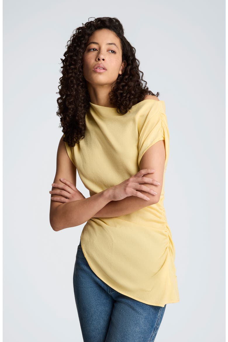 Asymmetric Hem One-Shoulder Sweater, Alternate, color, PASTEL YELLOW
