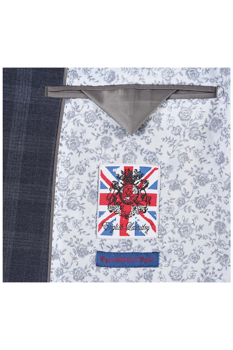 Plaid Two Button Notch Lapel Suit, Alternate, color, BLUE