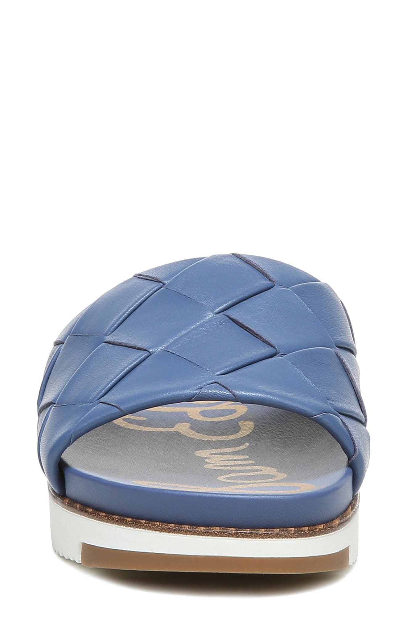 Adaley Platform Slide Sandal, Alternate, color, MARLIN BLUE LEATHER