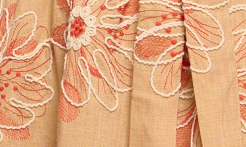 Shop Ramy Brook Selby Belted Floral Embroidered Puff Sleeve Minidress In Natural Fleur