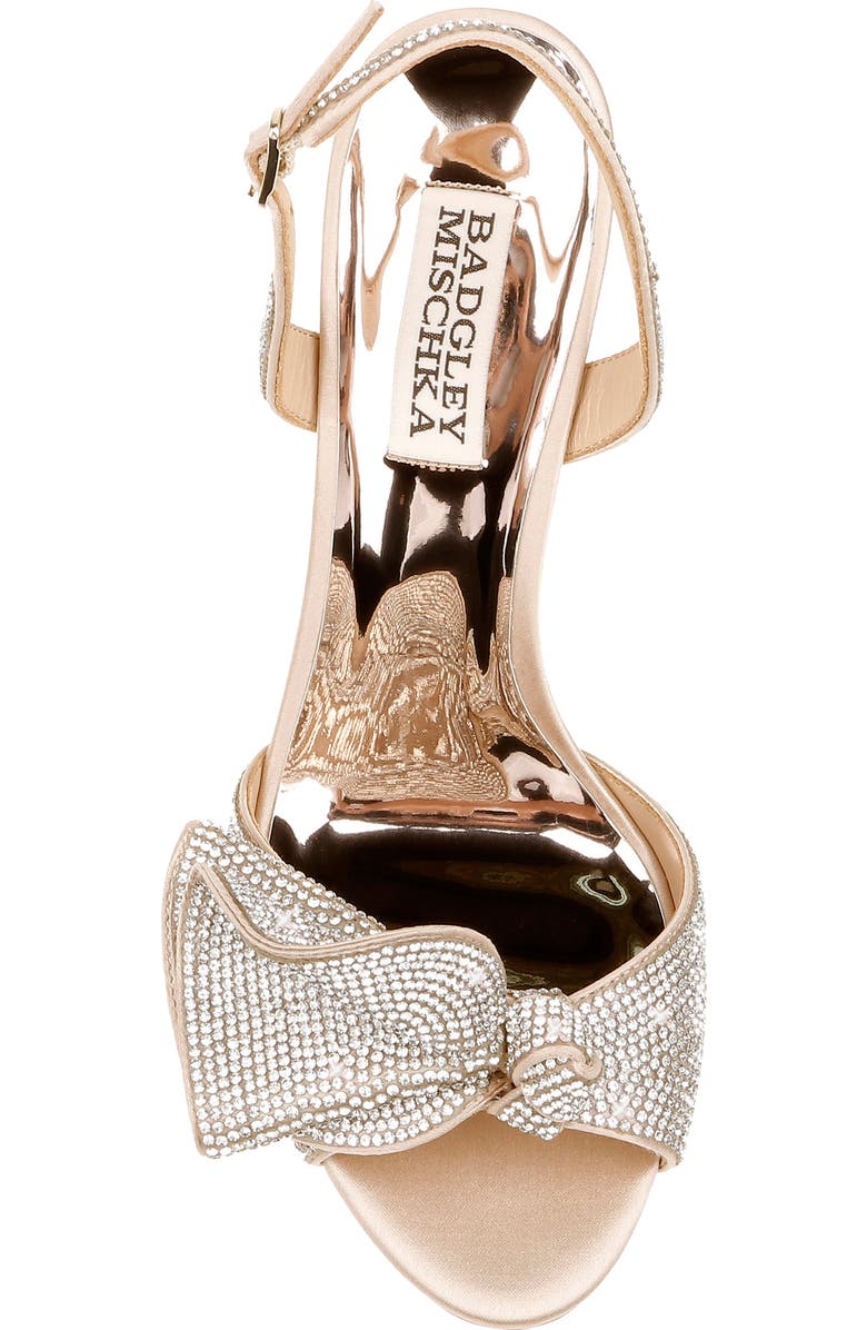 Badgley Mischka Collection Rennie Embellished Slingback Sandal, Alternate, color, Nude Satin