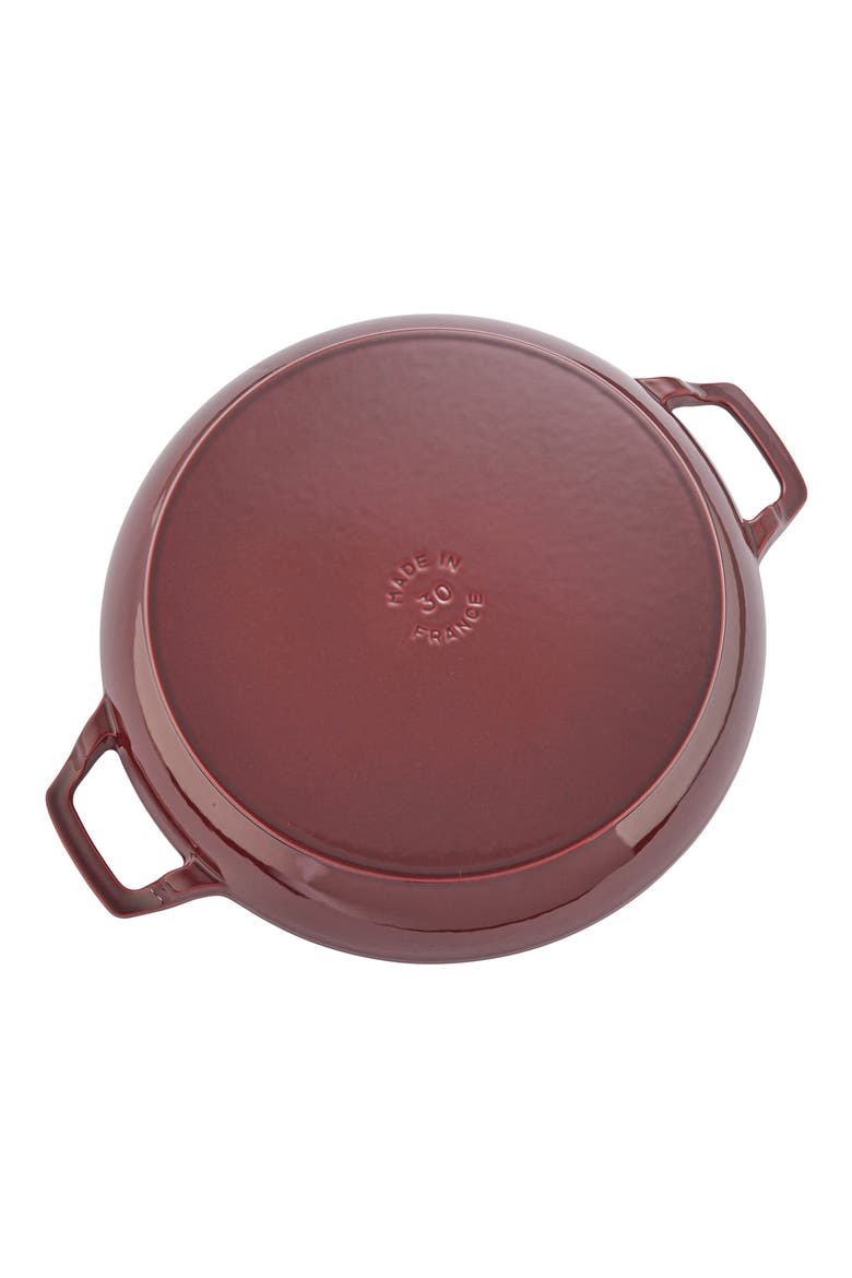 3.5-Quart Enameled Cast Iron Braiser, Alternate, color, GRENADINE