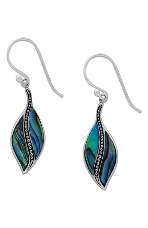Sterling Silver Leaf Drop Earrings