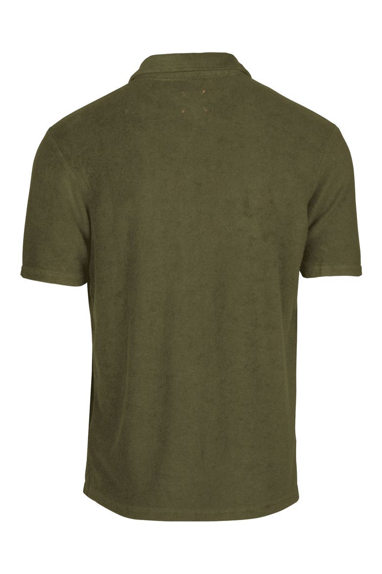 Myrtos Velour Cover-Up Polo, Alternate, color, OLIVE