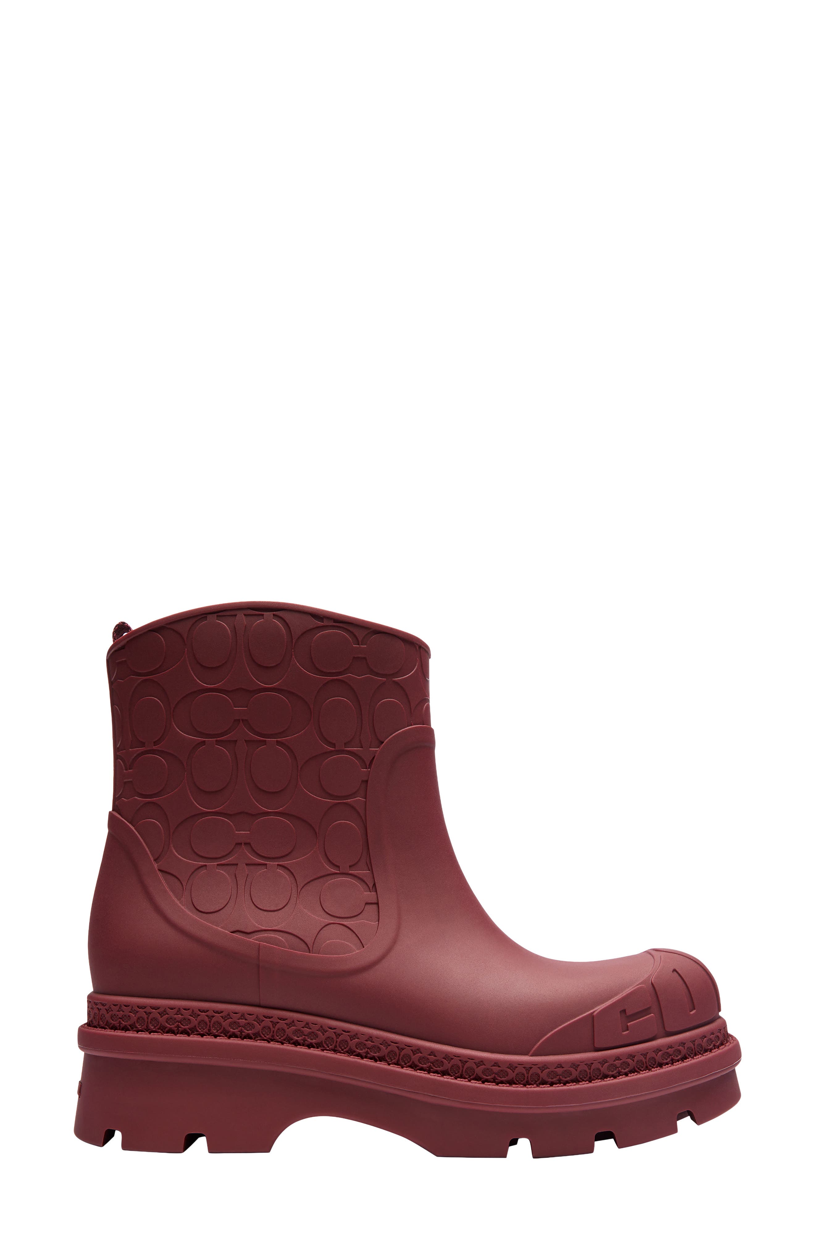 Logo Monogram Rain Boot, Alternate, color, DARK CHERRY
